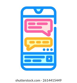 messaging app bubble hybrid work color icon vector. messaging app bubble hybrid work sign. isolated symbol illustration