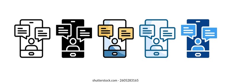 Messaging App Icon Set Multiple Style Collection