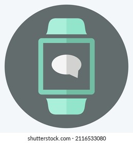 Messaging App Icon in trendy flat style isolated on soft blue background