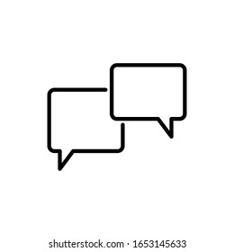 Messaging baloon text icon in black and white style