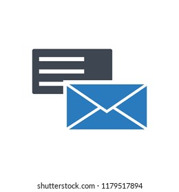 Messaging chat icon blue - on a white background