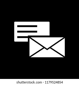 Messaging chat icon white - on a black background