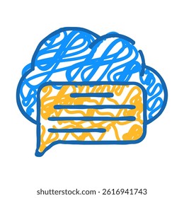 messaging cloud storage doodle icon sketch vector. messaging cloud storage sign. isolated symbol illustration
