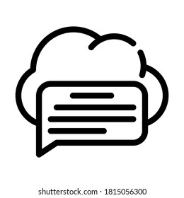 messaging cloud storage line icon vector. messaging cloud storage sign. isolated contour symbol black illustration