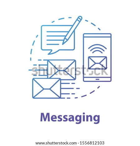 Messaging concept icon. Mailing idea thin line illustration. Online communication with instant text messages. Internet chatting through application. Vector isolated outline drawing