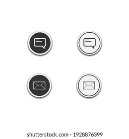 messaging and email icon isolated on white background, web template element, mobile app material, UI, UX. vector illustration