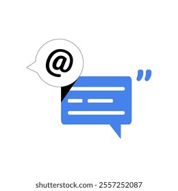 Messaging And Email Notification Symbols In Flat Vector Illustration Symbolizing Communication, Digital Messaging, And Online Interaction, Isolated On White Background.