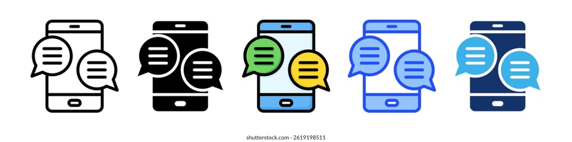 Messaging Icon Collection With Multiple Styles