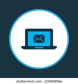 Messaging icon colored symbol. Premium quality isolated mail on laptop element in trendy style.