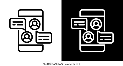 Messaging-Symbol im flachen Schwarz-Weiß-Stil