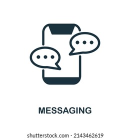 Icono de mensajería. Icono de mensajería simple monocroma para plantillas, diseño web e infografías