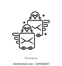Messaging icon. Outline style icon design isolated on white background