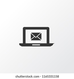 Messaging icon symbol. Premium quality isolated mail on laptop element in trendy style.