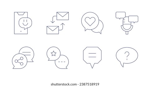 Iconos de mensajería Icono Editable Conteniendo acciones, chat, correo, burbuja de voz, comunicación, conversación.