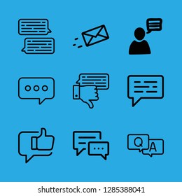 messaging icons set with chat and message vector set