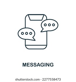 Messaging line icon. Monochrome simple Messaging outline icon for templates, web design and infographics