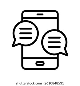 Messaging Line Vector Illustration On White Background.