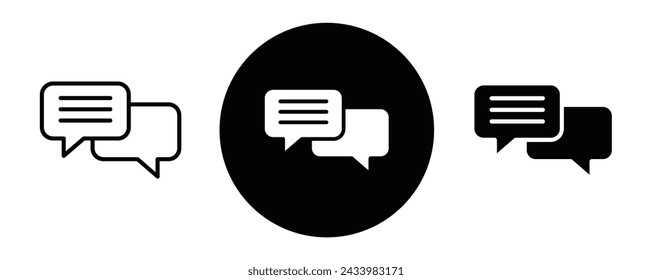 Messaging outline icon collection or set. Messaging Thin vector line art