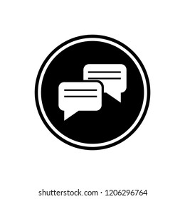 Messaging round glyph icon, Vector Chat Icon isolated on white background