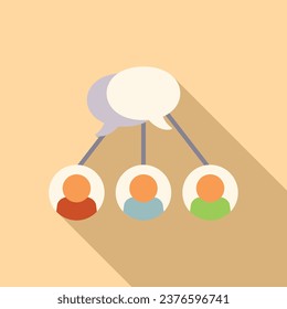 Messaging scheme icon flat vector. Social media. Like chat