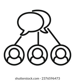 Messaging scheme icon outline vector. Social media. Like chat