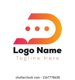 Messaging service logo design template. Creative messaging app logo.