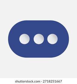 Icono azul de puntos de escritura de mensajería