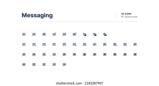 Messaging UI Icons Pack Duotone Style