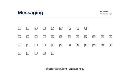 Messaging UI Icons Pack Line Style