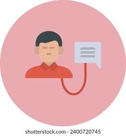 Messaging Vector Icon Flat Circle Style
