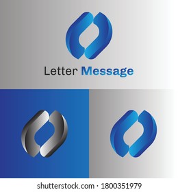 Messaging vector icon logo with blue gradient. Consulting agency chatting vector logo template  with t and l letter.