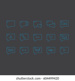 Messaging Vector Icon Set. Pack of icons for Chat