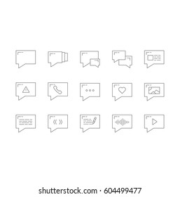 Messaging Vector Icon Set. Pack of icons for Chat