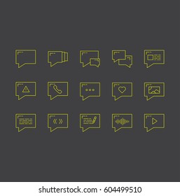 Messaging Vector Icon Set. Pack of icons for Chat