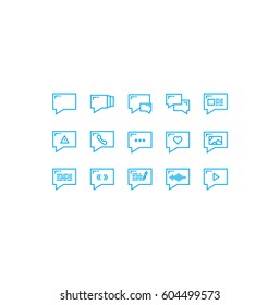 Messaging Vector Icon Set. Pack of icons for Chat