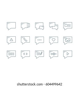 Messaging Vector Icon Set. Pack of icons for Chat