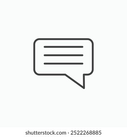 Messagingline in Thin line black color. flat simple vector symbols illustration.