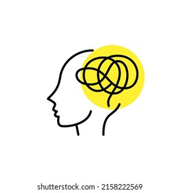 Messed emotions and state of mind. Pixel perfect, editable stroke line icon