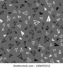 Messege and  airplane concept. Vector Seamless pattern. 