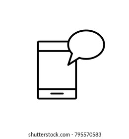 messege notification poput thin line black icon