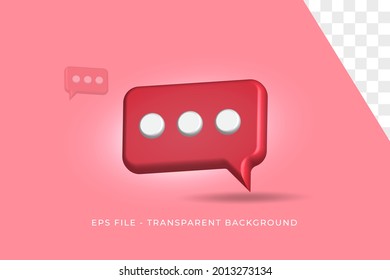 Estilo de logotipo 3d Messenger en icono cuadrado de esquina redonda aislado