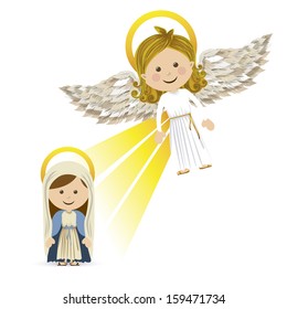 messenger angel over white background vector illustration