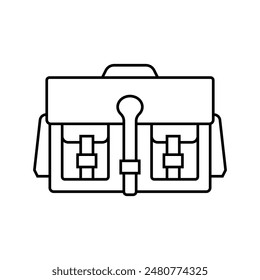 messenger bag hipster retro line icon vector. messenger bag hipster retro sign. isolated contour symbol black illustration