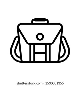 Messenger bag icon vector, flat illustration on white background