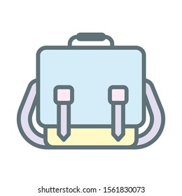 Messenger bag icon vector, flat illustration on white background