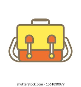 Messenger bag icon vector, flat illustration on white background