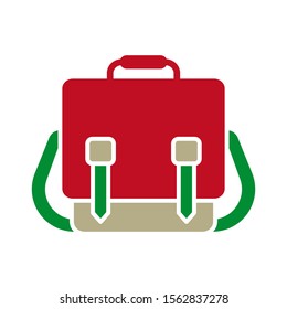 Messenger bag icon vector, flat illustration on white background