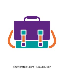 Messenger bag icon vector, flat illustration on white background