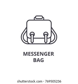 messenger bag line icon, outline sign, linear symbol, vector, flat illustration