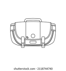 Messenger Bag Outline Icon Illustration On White Background